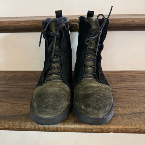 Rudsack Women's Leather Suede Combat Ankle Boots Black and Olive Size 10 - Picture 2 of 9
